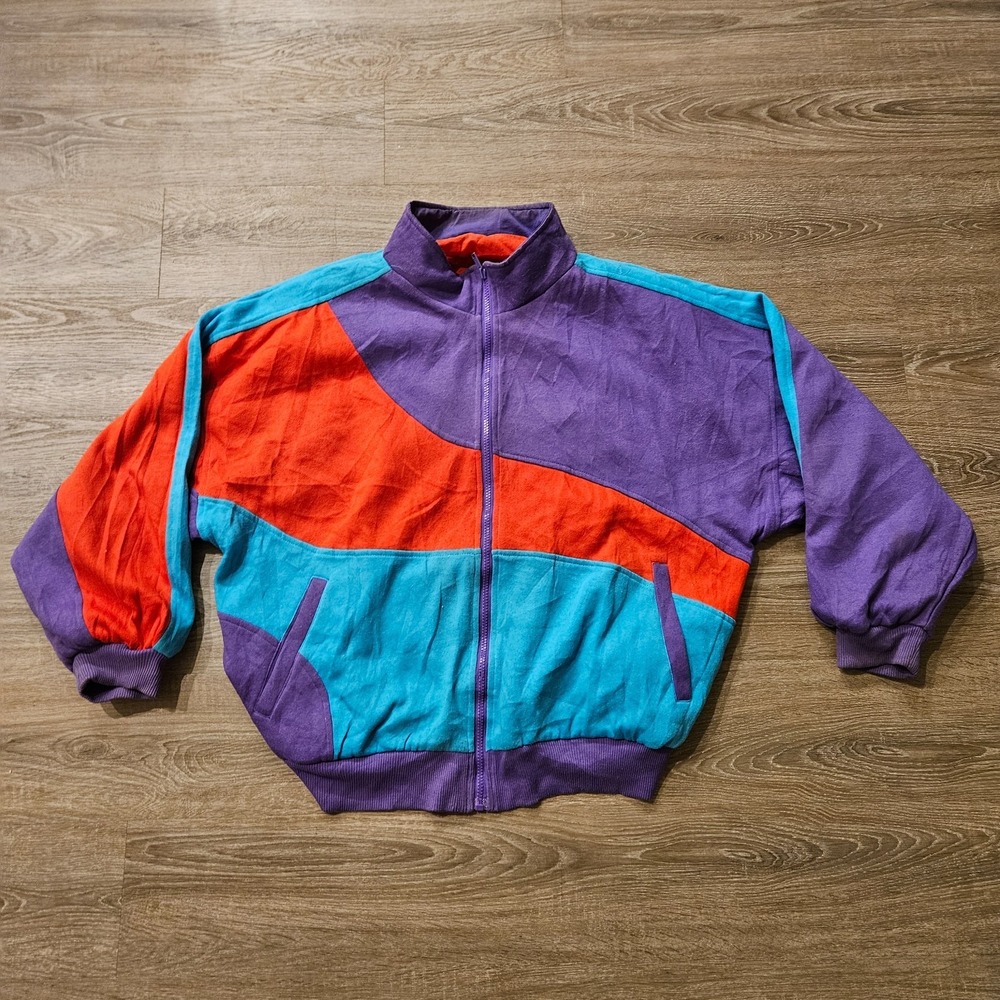 Vintage‎ 90s AVIAT Sportif Reversible Bomber Jacket Mens XL Colorblock Aztec
